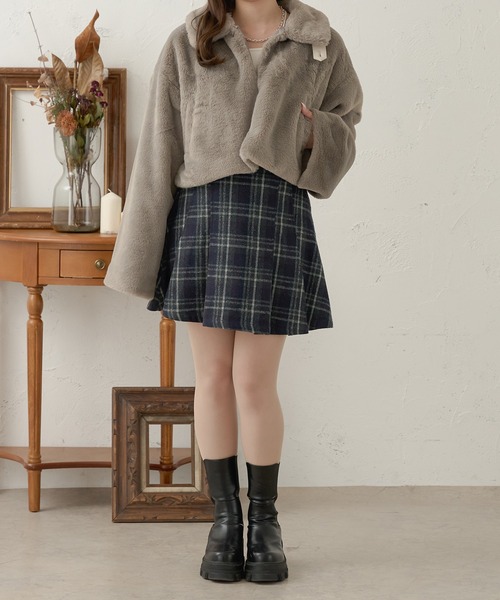 Ambre Neige（アンブルネージュ）の「assortment plaid mini skirt pants / アソートチェック柄ミニスカパン（スカート・レディース・ネイビー/ブラック/グレー・FREE）」の17枚目の写真