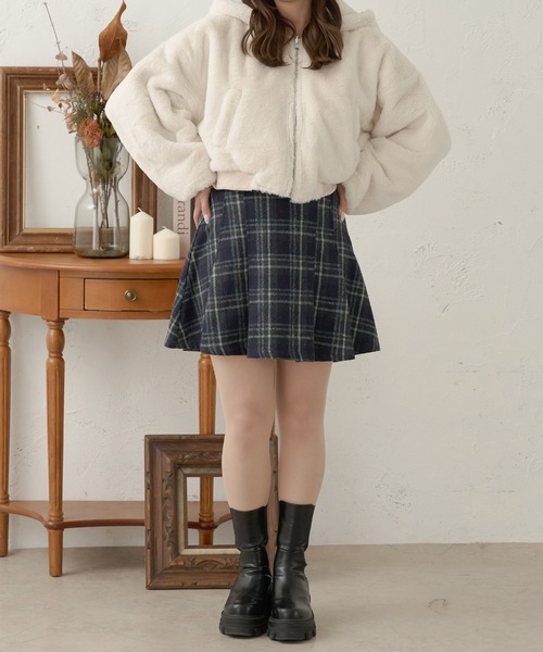 Ambre Neige（アンブルネージュ）の「assortment plaid mini skirt pants / アソートチェック柄ミニスカパン（スカート・レディース・ネイビー/ブラック/グレー・FREE）」の18枚目の写真