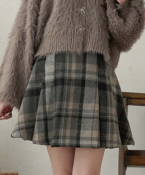 Ambre Neige（アンブルネージュ）の「assortment plaid mini skirt pants / アソートチェック柄ミニスカパン（スカート・レディース・ネイビー/ブラック/グレー・FREE）」の6枚目の写真