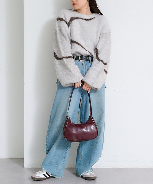 CIAOPANIC TYPY（チャオパニックティピー）の「ニュアンス柄シャギーニット（ニット/セーター・レディース・ブラウン/アイボリー/チャコールグレー・ONE SIZE）」の7枚目の写真