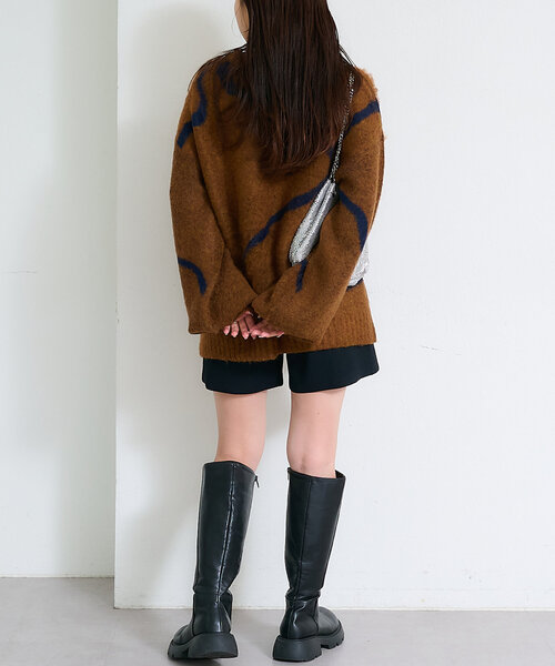 CIAOPANIC TYPY（チャオパニックティピー）の「ニュアンス柄シャギーニット（ニット/セーター・レディース・ブラウン/アイボリー/チャコールグレー・ONE SIZE）」の21枚目の写真