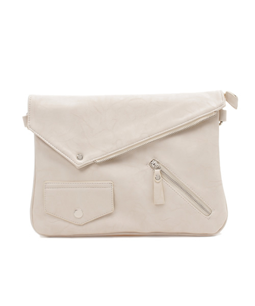 JACKROSE(ジャックローズ)の「【2WAY】Wライダースサコッシュ&クラッチバック(クラッチバッグ・メンズ・ブラック/ホワイト・フリー)」の2枚目の写真