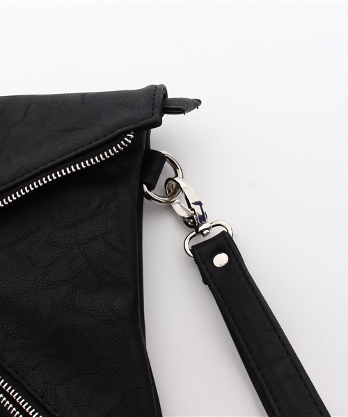 JACKROSE(ジャックローズ)の「【2WAY】Wライダースサコッシュ&クラッチバック(クラッチバッグ・メンズ・ブラック/ホワイト・フリー)」の6枚目の写真