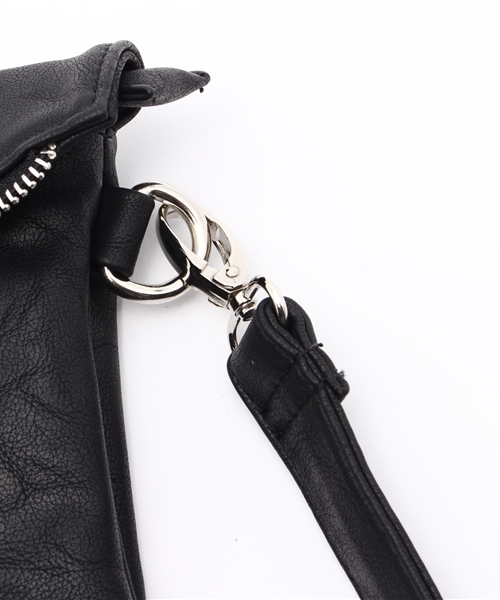 JACKROSE(ジャックローズ)の「【2WAY】Wライダースサコッシュ&クラッチバック(クラッチバッグ・メンズ・ブラック/ホワイト・フリー)」の5枚目の写真