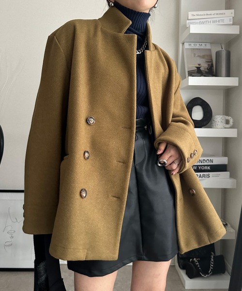 【セール】ビックショルダーテーラードコート（テーラードジャケット）｜deux amour（ドゥーザムール）