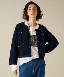 Liesse | ツイーディーニットジャケット(カーディガン/ボレロ)