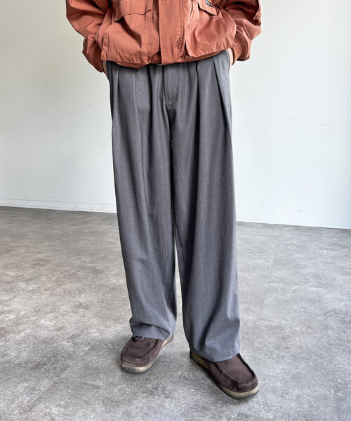 【COMMEdesGARCONS】80s ヘリンボーン スラックスパンツ S JUNYA WATANABE COMME des GARCONS denim 20SS タックワイド
