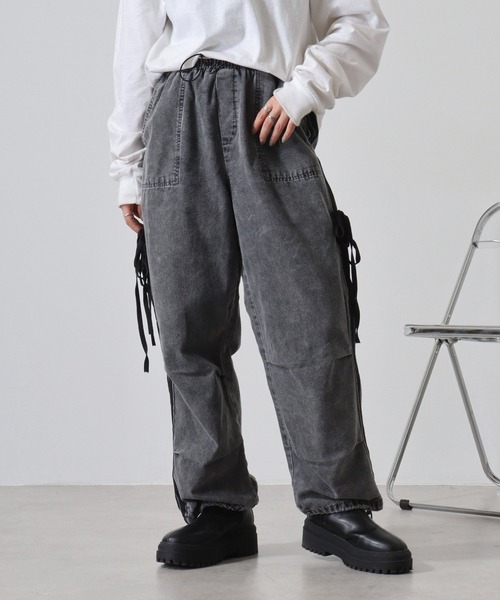 worksラインリボン ベイカーポケデニムパンツ（デニムパンツ