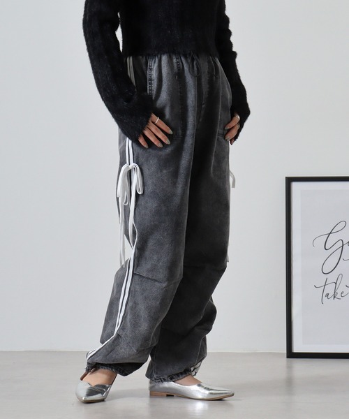 worksラインリボン ベイカーポケデニムパンツ（デニムパンツ