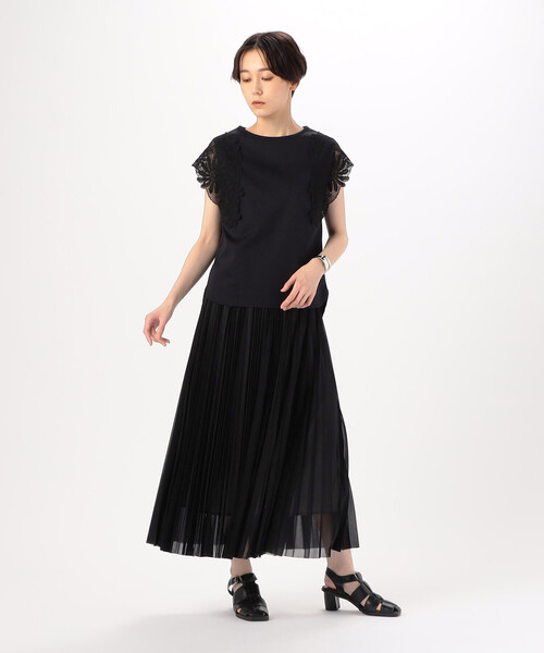 K.T KIYOKO TAKASE（キヨコタカセ）の「エアリーシフォンジャージー アコーディオンプリーツスカート（スカート・レディース・オフホワイト・11号）」の10枚目の写真