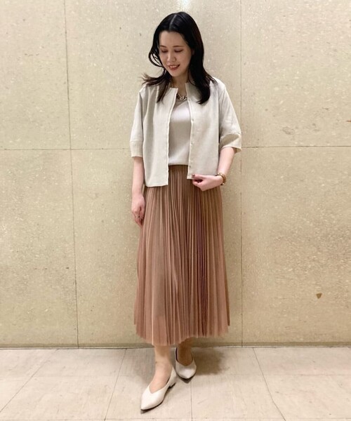 K.T KIYOKO TAKASE（キヨコタカセ）の「エアリーシフォンジャージー アコーディオンプリーツスカート（スカート・レディース・オフホワイト・11号）」の15枚目の写真