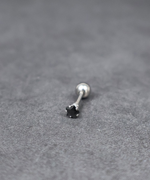 4INT.(フォイント)の「キュービック スターモチーフ ボディピアス 16G(片耳用) / サージカルステンレス316L (金属アレルギー対応)(ピアス(片耳用)・メンズ・ブラック/クリア・5/4/3)」の11枚目の写真