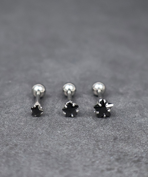 4INT.(フォイント)の「キュービック スターモチーフ ボディピアス 16G(片耳用) / サージカルステンレス316L (金属アレルギー対応)(ピアス(片耳用)・メンズ・ブラック/クリア・5/4/3)」の20枚目の写真