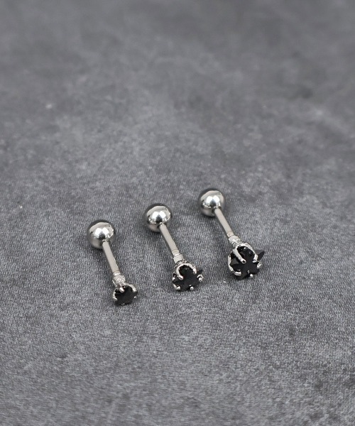 4INT.(フォイント)の「キュービック スターモチーフ ボディピアス 16G(片耳用) / サージカルステンレス316L (金属アレルギー対応)(ピアス(片耳用)・メンズ・ブラック/クリア・5/4/3)」の21枚目の写真