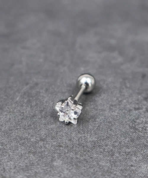 4INT.(フォイント)の「キュービック スターモチーフ ボディピアス 16G(片耳用) / サージカルステンレス316L (金属アレルギー対応)(ピアス(片耳用)・メンズ・ブラック/クリア・5/4/3)」の6枚目の写真
