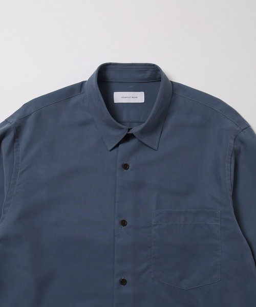 ADAM ET ROPE'(アダムエロペ)の「リラックス ドレープ レーヨン レギュラーカラーシャツ / ロングシーズン着用可能(シャツ/ブラウス・メンズ・ブラック/ブルー系その他5/キナリ/グリーン系その他2・L/M)」の18枚目の写真