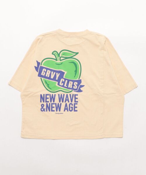 GROOVY COLORS(グルービーカラーズ)の「APPLE Wide Tee(Tシャツ/カットソー・キッズ・ベージュ・130)」の2枚目の写真