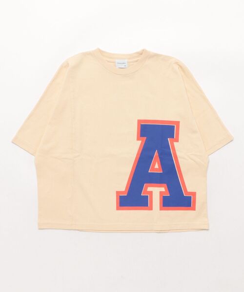 GROOVY COLORS(グルービーカラーズ)の「APPLE Wide Tee(Tシャツ/カットソー・キッズ・ベージュ・130)」の3枚目の写真