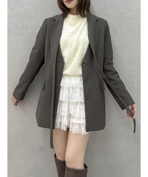 dazzlin(ダズリン)の「【セットアップ対応】シングルテーラードジャケット(テーラードジャケット・レディース・アイボリー/ブラウン/オフホワイト/ピンク/チャコールグレー・FREE)」の13枚目の写真