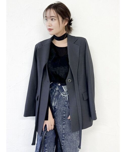 tricot COMME des GARCONS ワンピース 紺 2000225J0188 セール】【セットアップ対応】シングルテーラードジャケット