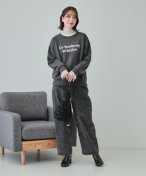 SHOO・LA・RUE（シューラルー）の「【S-LL】チュール切替リブインナートップス（Tシャツ/カットソー・レディース・グレー/オフホワイト/ベビーピンク/ブラック・03/04/02/01）」の7枚目の写真