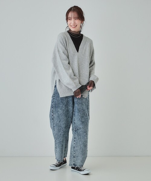 SHOO・LA・RUE（シューラルー）の「【S-LL】チュール切替リブインナートップス（Tシャツ/カットソー・レディース・グレー/オフホワイト/ベビーピンク/ブラック・03/04/02/01）」の15枚目の写真