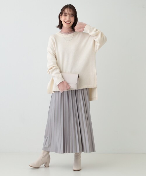 SHOO・LA・RUE（シューラルー）の「【S-LL】チュール切替リブインナートップス（Tシャツ/カットソー・レディース・グレー/オフホワイト/ベビーピンク/ブラック・03/04/02/01）」の19枚目の写真