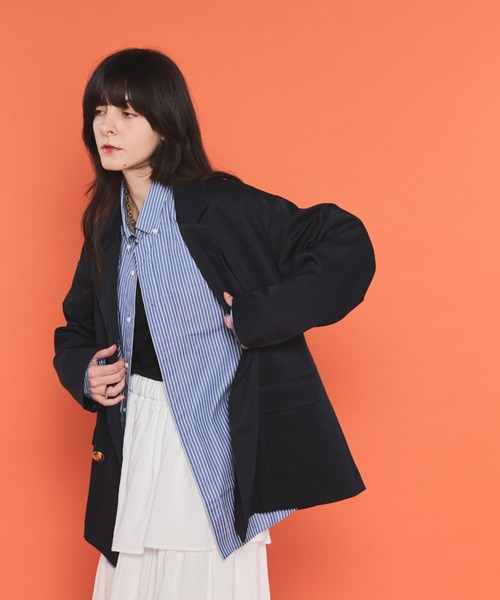 Shelly island（シェリーアイランド）の「ゴールドボタンテーラードジャケット（テーラードジャケット・レディース・ネイビー/グレー・FREE）」の17枚目の写真