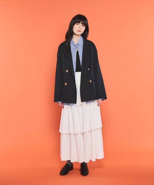 Shelly island（シェリーアイランド）の「ゴールドボタンテーラードジャケット（テーラードジャケット・レディース・ネイビー/グレー・FREE）」の19枚目の写真