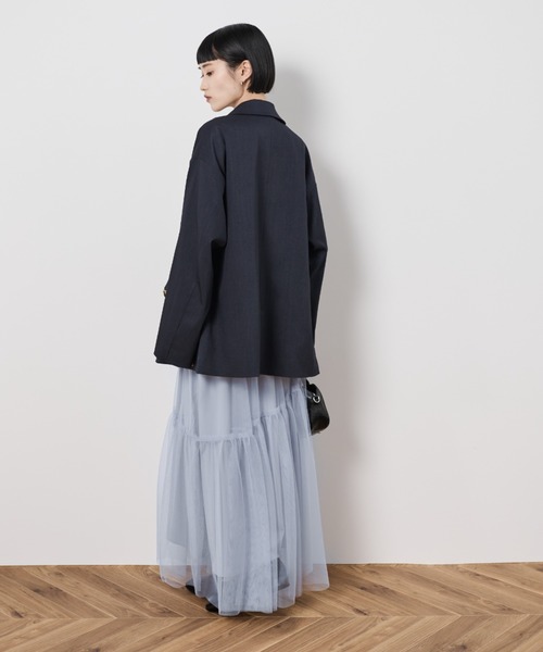 Shelly island（シェリーアイランド）の「ゴールドボタンテーラードジャケット（テーラードジャケット・レディース・ネイビー/グレー・FREE）」の3枚目の写真