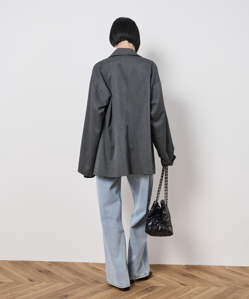 Shelly island（シェリーアイランド）の「ゴールドボタンテーラードジャケット（テーラードジャケット・レディース・ネイビー/グレー・FREE）」の13枚目の写真