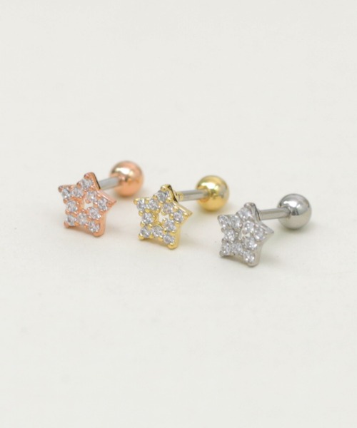 LINFA (リンファ)の「片耳用 サージカルステンレス ビジュースターピアス(ピアス(片耳用)・レディース・ピンクゴールド/シルバー/ゴールド・FREE)」の9枚目の写真