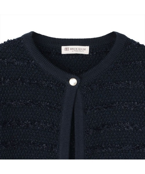 TOKYO SHIRTS（トウキョウシャツ）の「レディース異素材ラメニットジャケット（ニット/セーター・レディース・ナチュラル/ネイビー・M/L）」の14枚目の写真