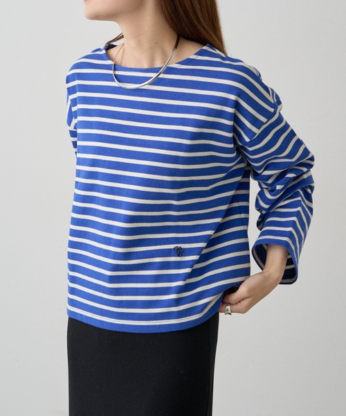 ボーダーショートカットソー（Tシャツ/カットソー）｜PUAL CE CIN（ピュアルセシン） 5,742円