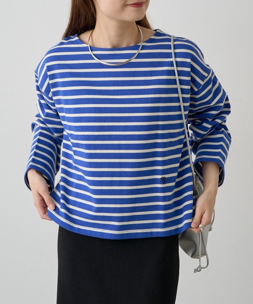 PUAL CE CIN（ピュアルセシン）の「ボーダーショートカットソー（Tシャツ/カットソー・レディース・ブルー/ネイビー/レッド・FREE）」の22枚目の写真