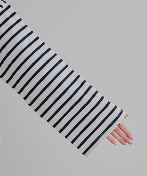 PUAL CE CIN（ピュアルセシン）の「ボーダーショートカットソー（Tシャツ/カットソー・レディース・ブルー/ネイビー/レッド・FREE）」の13枚目の写真