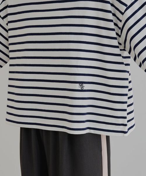 PUAL CE CIN（ピュアルセシン）の「ボーダーショートカットソー（Tシャツ/カットソー・レディース・ブルー/ネイビー/レッド・FREE）」の12枚目の写真