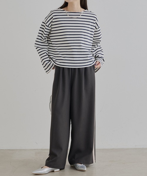 PUAL CE CIN（ピュアルセシン）の「ボーダーショートカットソー（Tシャツ/カットソー・レディース・ブルー/ネイビー/レッド・FREE）」の6枚目の写真