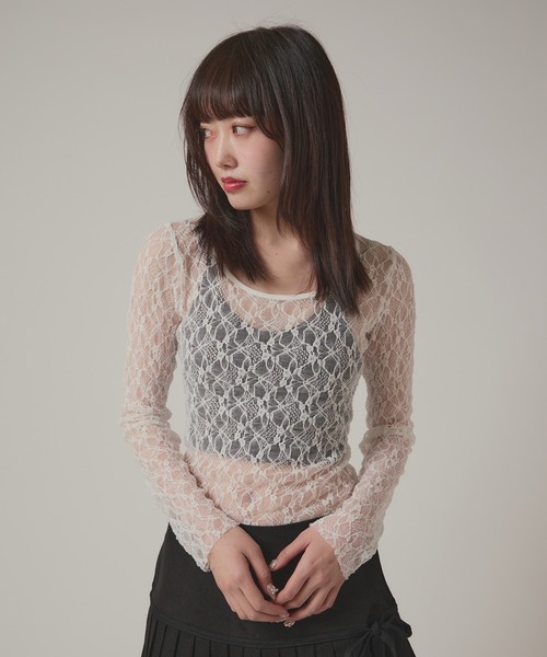 SETUP-EXE★韓国★人気★33 LACE TOP 2色 レース 半袖Tシャツ 6/27再入荷【SETUP‐EXE】33 LACE TOP | OUR BRAND,SETUP-EXE