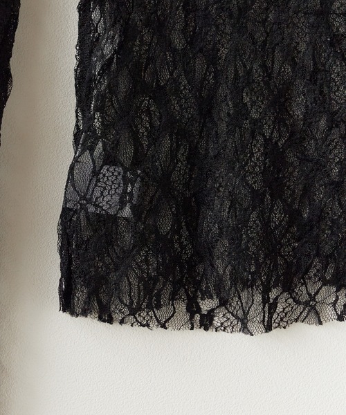AO2(アオズ)の「Sheer Lace Tops / シア―レーストップス(Tシャツ/カットソー・レディース・ブラック/ホワイト・FREE)」の17枚目の写真