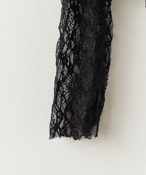 AO2(アオズ)の「Sheer Lace Tops / シア―レーストップス(Tシャツ/カットソー・レディース・ブラック/ホワイト・FREE)」の18枚目の写真