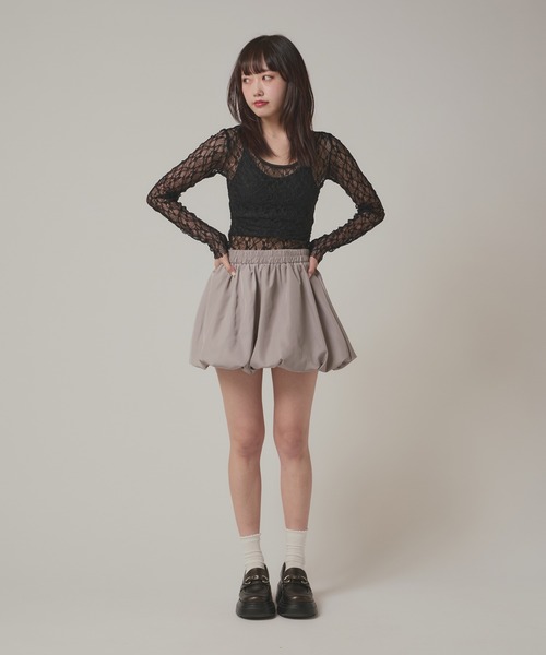 AO2(アオズ)の「Sheer Lace Tops / シア―レーストップス(Tシャツ/カットソー・レディース・ブラック/ホワイト・FREE)」の13枚目の写真
