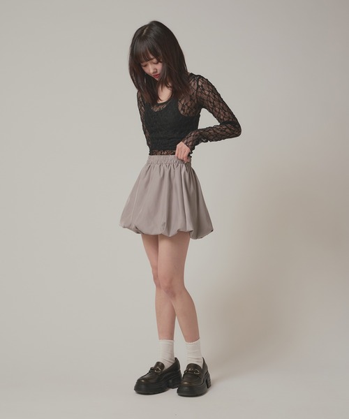 AO2(アオズ)の「Sheer Lace Tops / シア―レーストップス(Tシャツ/カットソー・レディース・ブラック/ホワイト・FREE)」の15枚目の写真