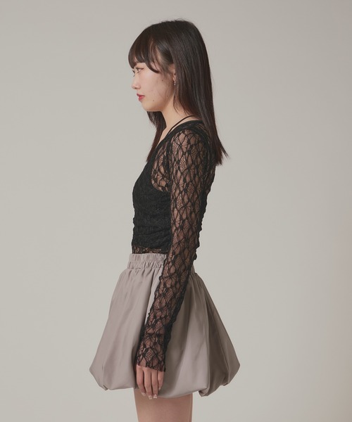 AO2(アオズ)の「Sheer Lace Tops / シア―レーストップス(Tシャツ/カットソー・レディース・ブラック/ホワイト・FREE)」の20枚目の写真