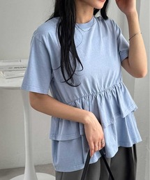 RANAN | ピグメント加工フリルトップス(Tシャツ/カットソー)