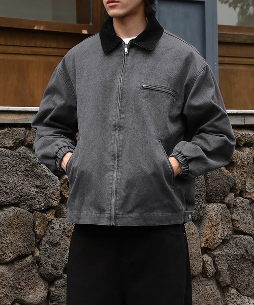 TOBEE（トゥビー）の「【Tobee】ハンティングヴィンテージ風 デニムジャケット（ブルゾン・メンズ・ブラウン/キャメル/グレー・X-LARGE/MEDIUM/LARGE/SMALL）」の2枚目の写真