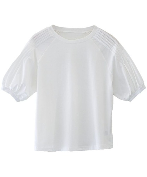 aquagarage（アクアガレージ）の「プリーツスリーブカットソー（Tシャツ/カットソー・レディース・ブラック/オフホワイト・M）」の3枚目の写真