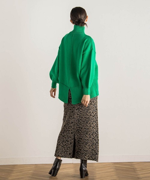 Droite lautreamont（ドロワットロートレアモン）の「【WEB限定】ダマスク柄ニットスカート≪洗濯機で洗える≫（スカート・レディース・グリーン/ライトグレー/ブラック・M）」の10枚目の写真