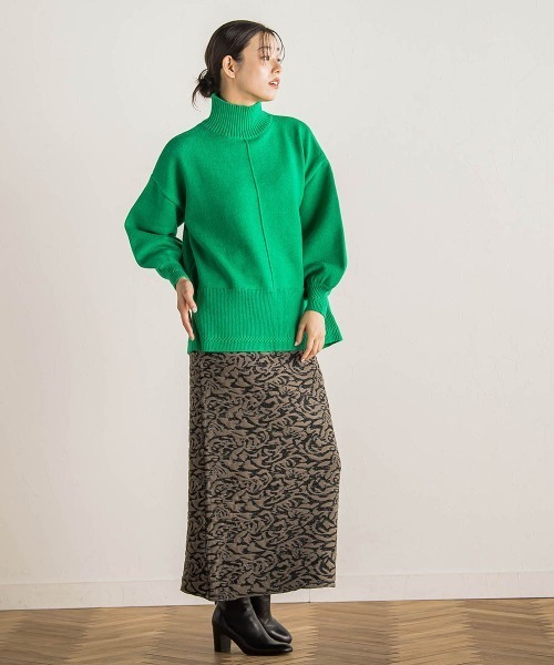 Droite lautreamont（ドロワットロートレアモン）の「【WEB限定】ダマスク柄ニットスカート≪洗濯機で洗える≫（スカート・レディース・グリーン/ライトグレー/ブラック・M）」の11枚目の写真