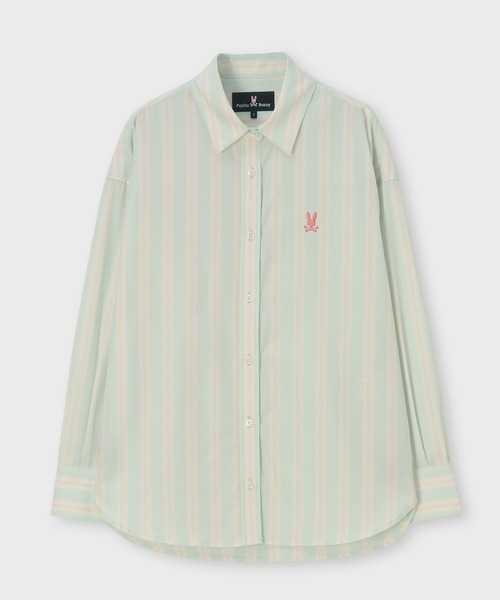 Psycho Bunny（サイコバニー）の「[WOMEN]ストライプ シャツ（シャツ/ブラウス・レディース・ライトブルー/ライトイエロー・FREE）」の6枚目の写真